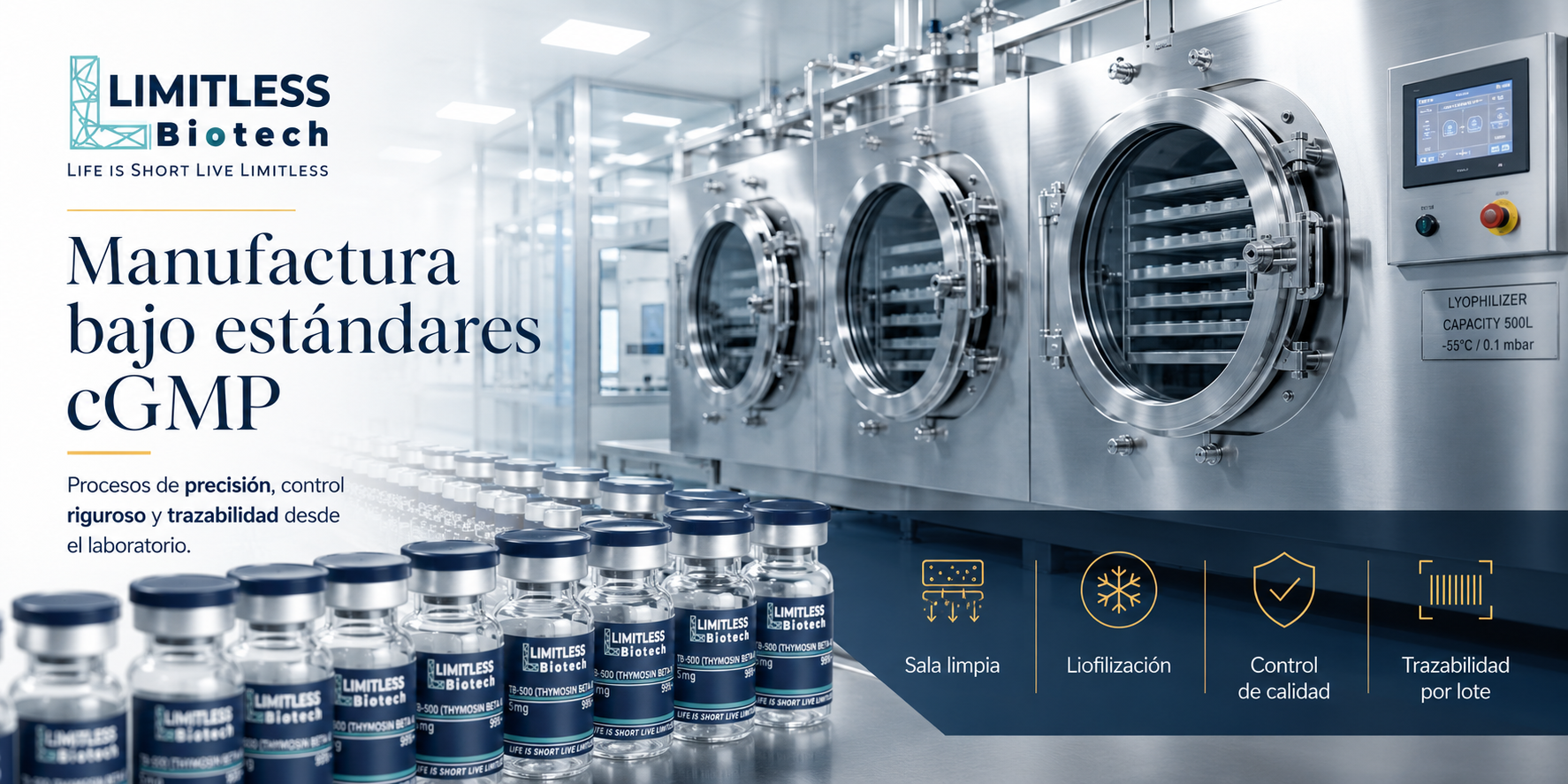 Laboratorio de manufactura cGMP — Limitless Biotech USA