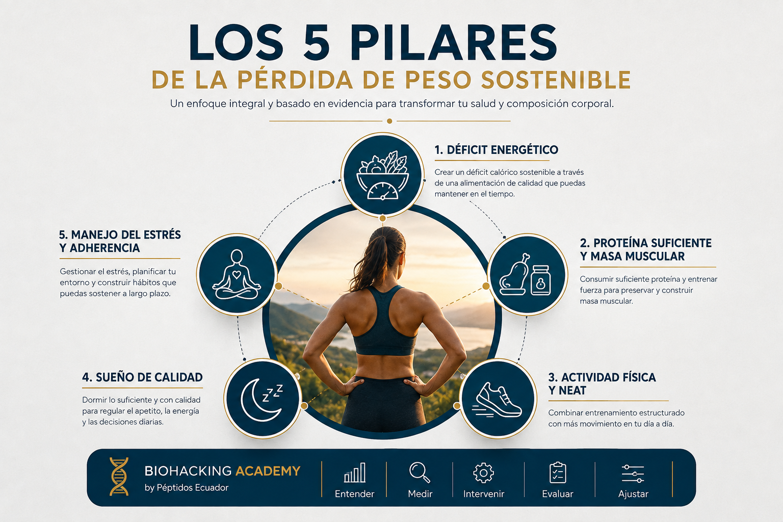 Los 5 pilares para bajar de peso de forma sostenible